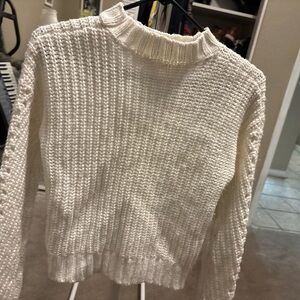 Forever 21 Girls White Knit Sweater Crop Top Comfy NWOT